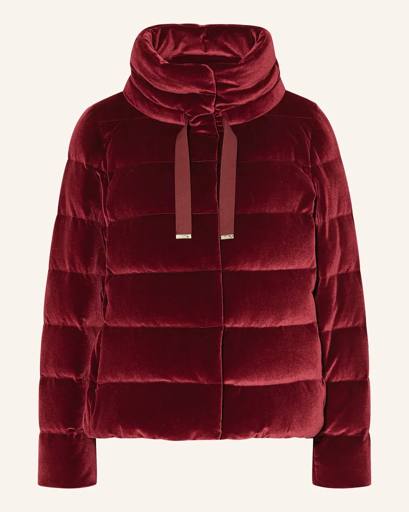 Herno Daunenjacke aus Samt Dunkelrot