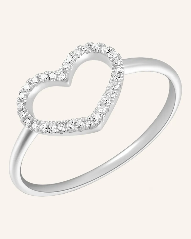 Leaf Ring HERZ aus 18 Karat Weißgold mit Diamanten Weissgold