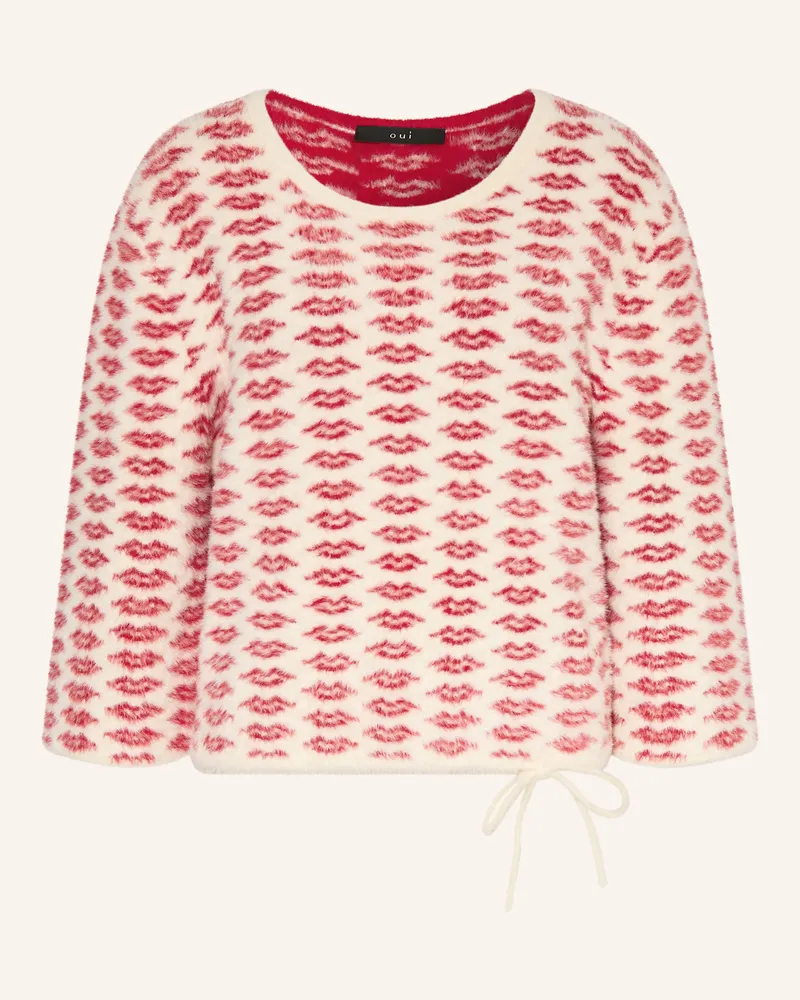 Oui  Pullover Mit 3/4-Arm rot Ecru