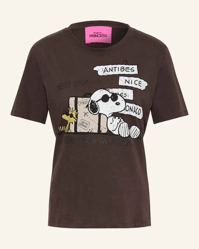 Frogbox T-Shirt Mit Schmucksteinen braun Dunkelbraun