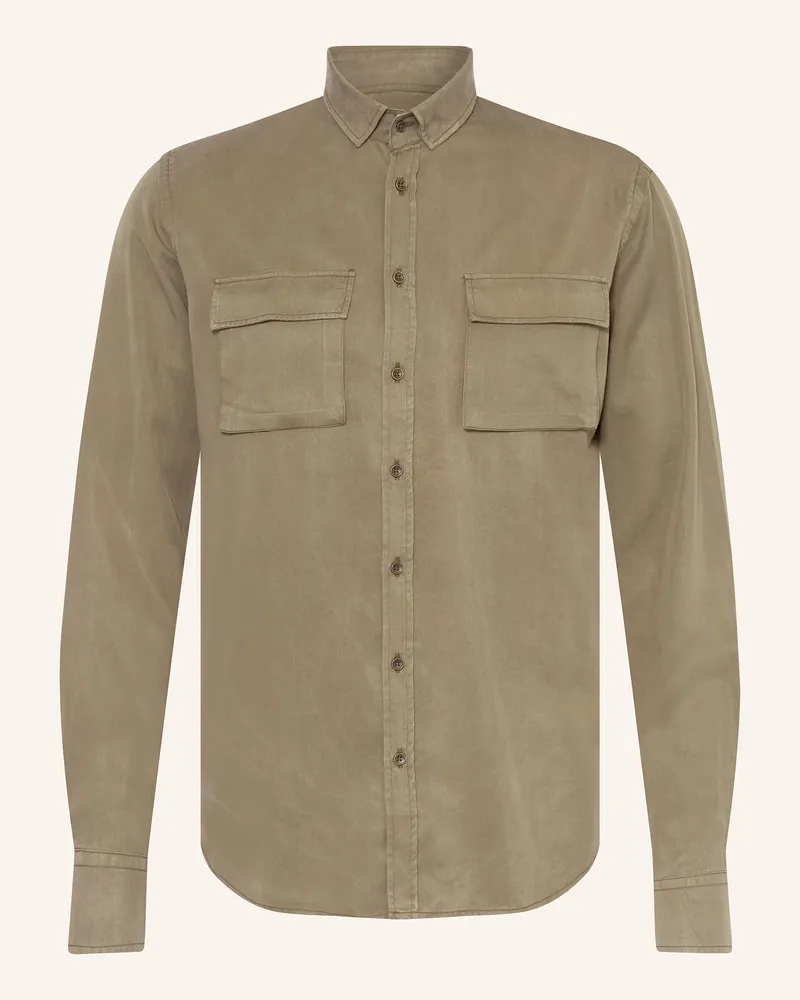 Q1 Hemd Slim Relaxed Fit Khaki