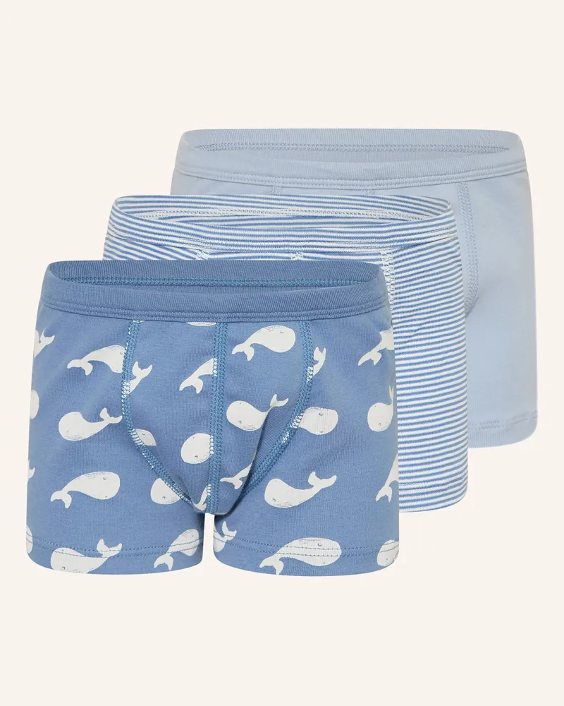 Petit Bateau 3er-Pack Boxershorts blau Hellblau