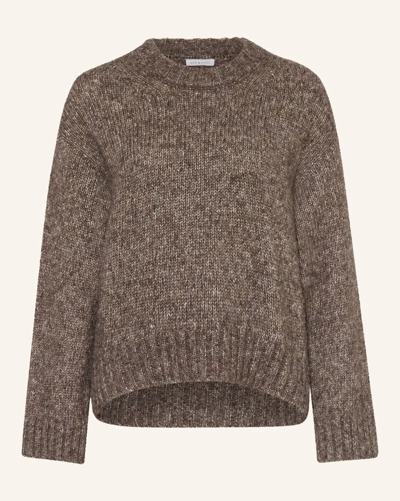 Mrs & HUGS Pullover mit Alpaka Braun