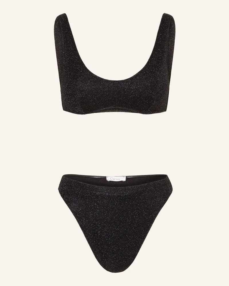 Oséree Bustier-Bikini Lumiere Sporty Mit Glitzergarn schwarz Schwarz