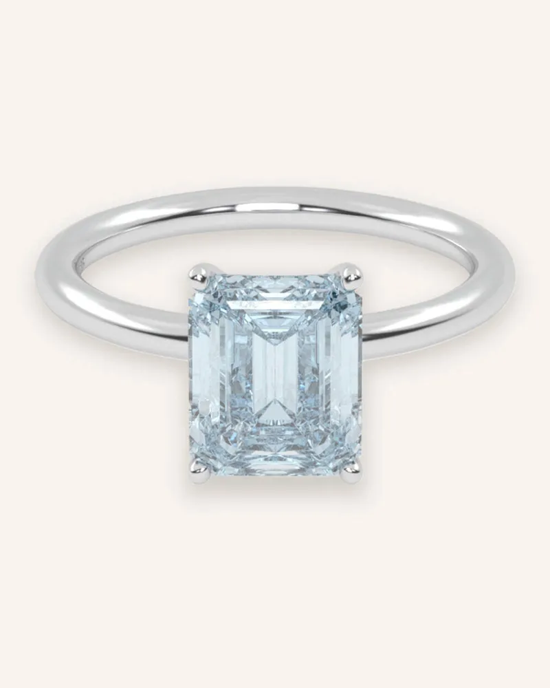 VEYNOU Ring Sora Aus 14 Karat Weißgold Und 2.00ct. Lab-Grown Aquamarin silber Weissgold