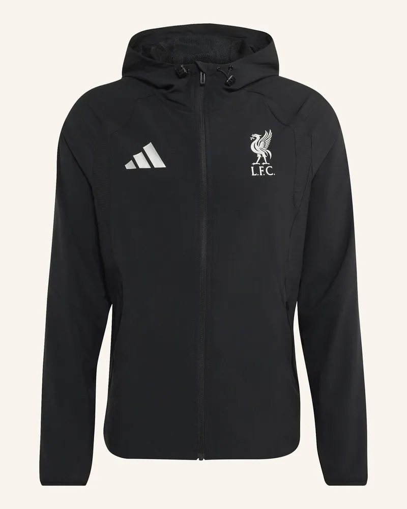 adidas Fc Liverpool Tiro Travel Windbreaker, Durchgehender Reissverschluss schwarz Schwarz