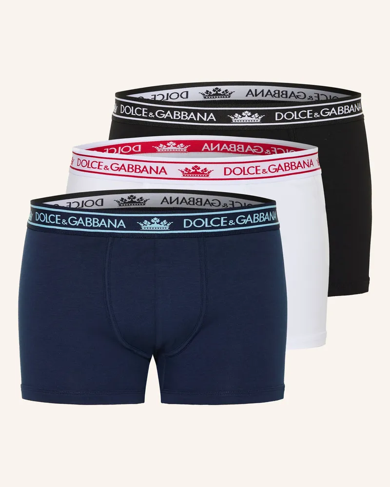 Dolce & Gabbana 3-Er Pack Boxershorts blau Schwarz