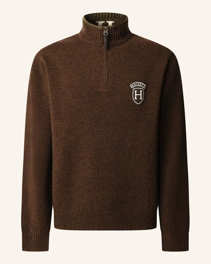 Hackett Pullover HERITAGE PEAKS HZIP Dunkelbraun