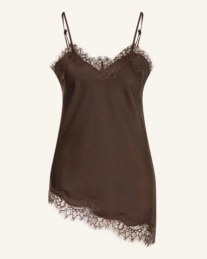 Rich&Royal Satintop Mit Spitze braun Dunkelbraun