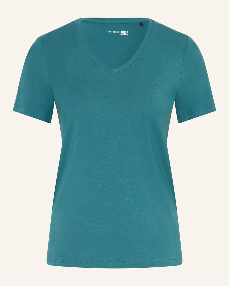 Schiesser Schlafshirt MIX+RELAX Petrol