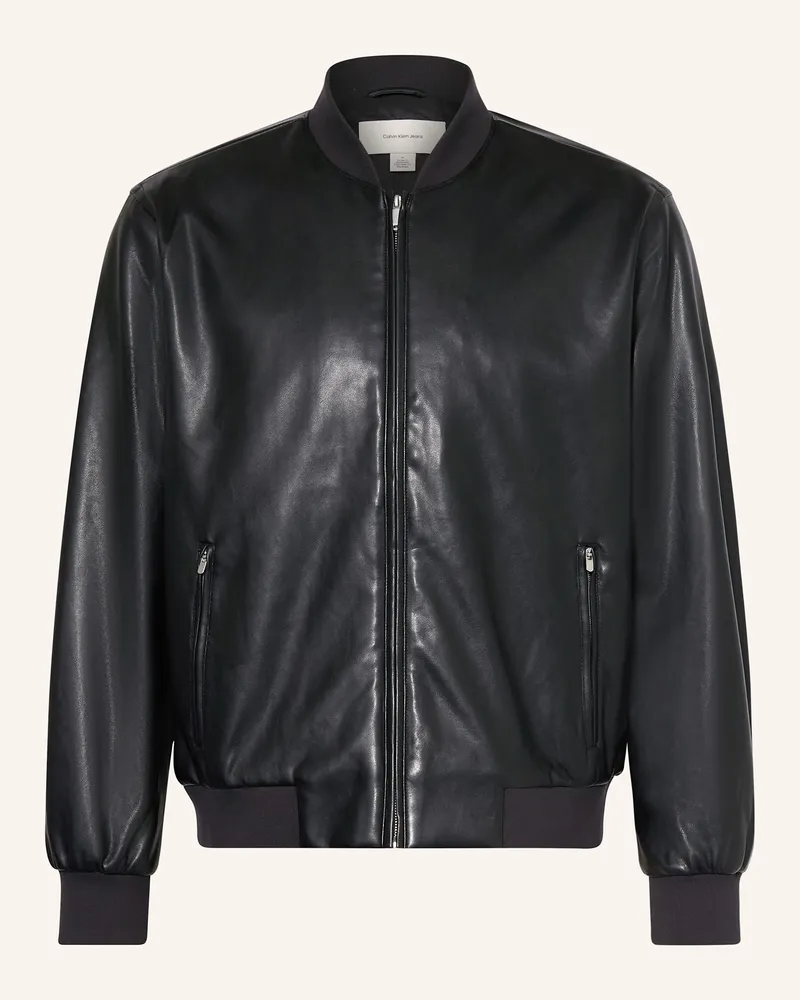 Calvin Klein Blouson in Lederoptik Schwarz
