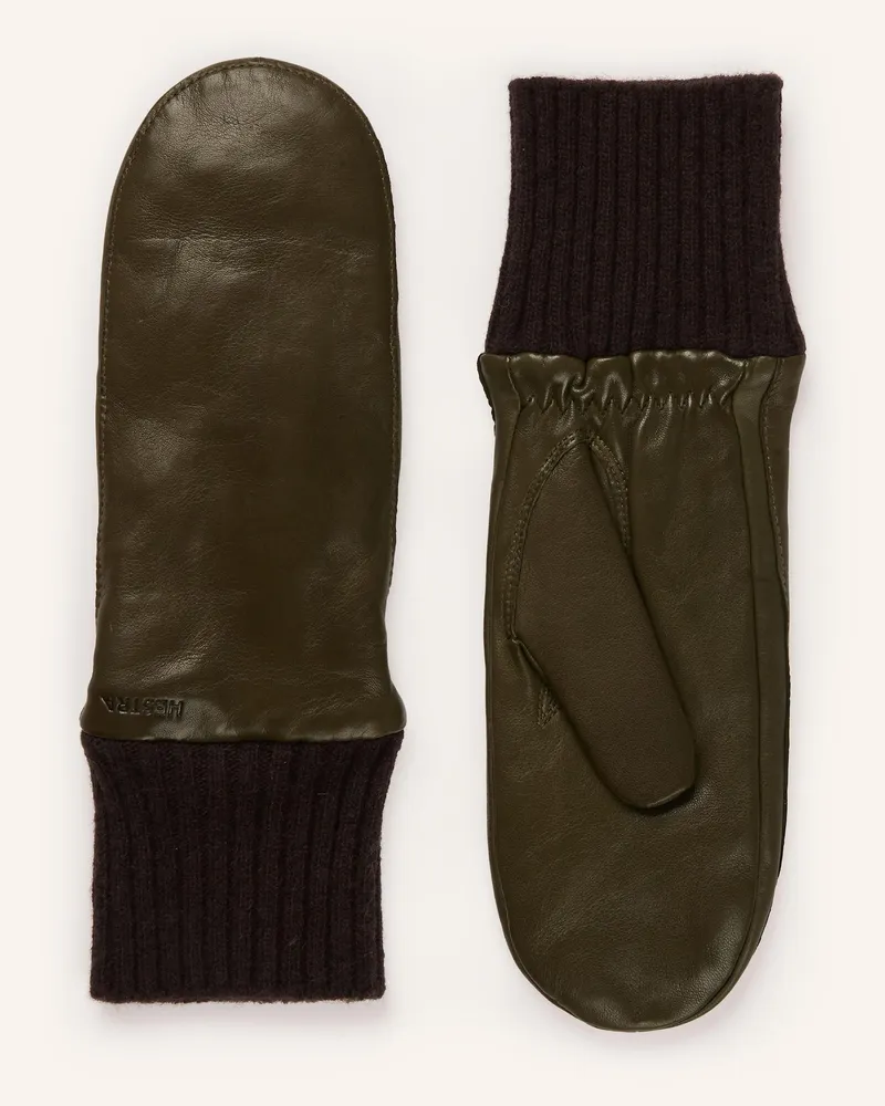 Hestra Lederfäustlinge Tina gruen Dunkelgrün