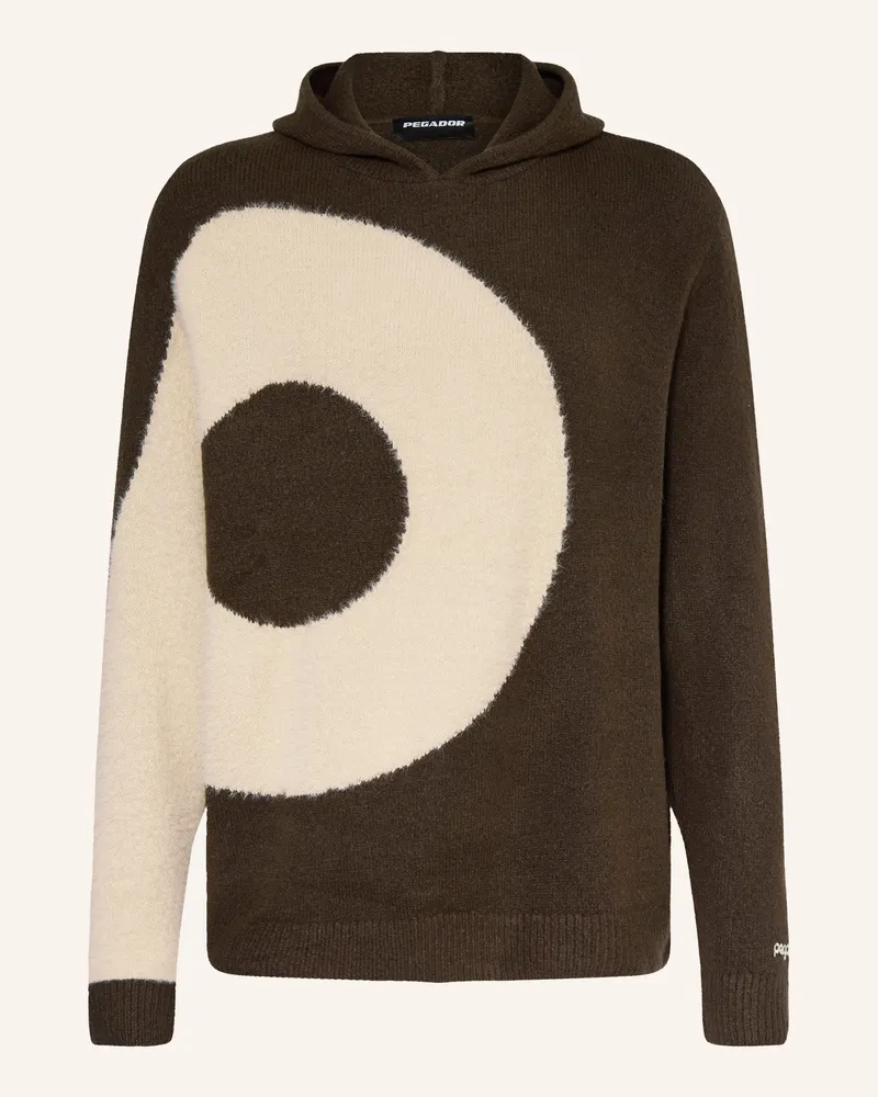 PEGADOR Strick-Hoodie KARWAR Dunkelbraun