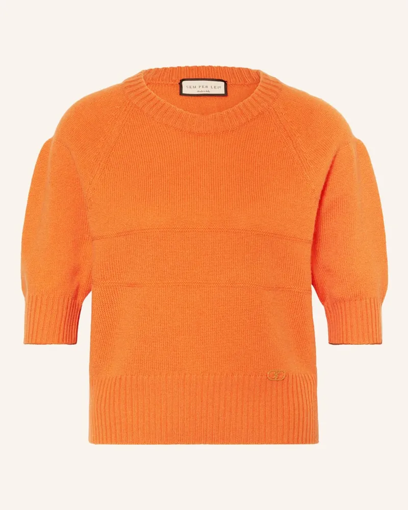 SEM PER LEI Strickshirt mit Cashmere Orange