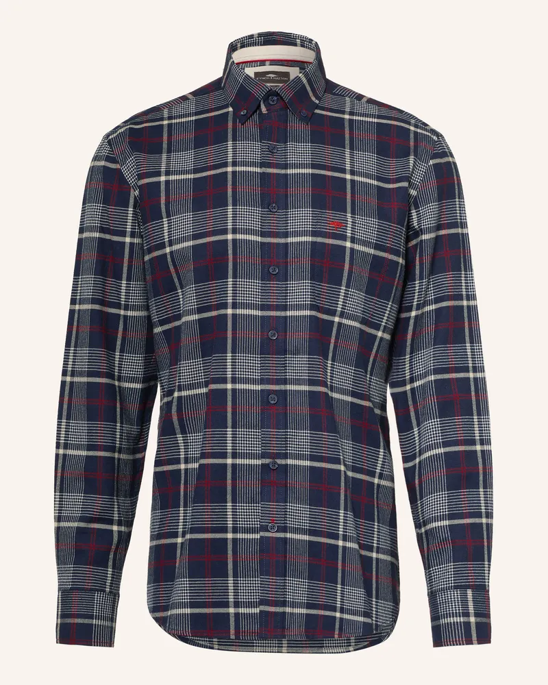 Fynch-Hatton Flanellhemd Regular Fit blau Dunkelblau