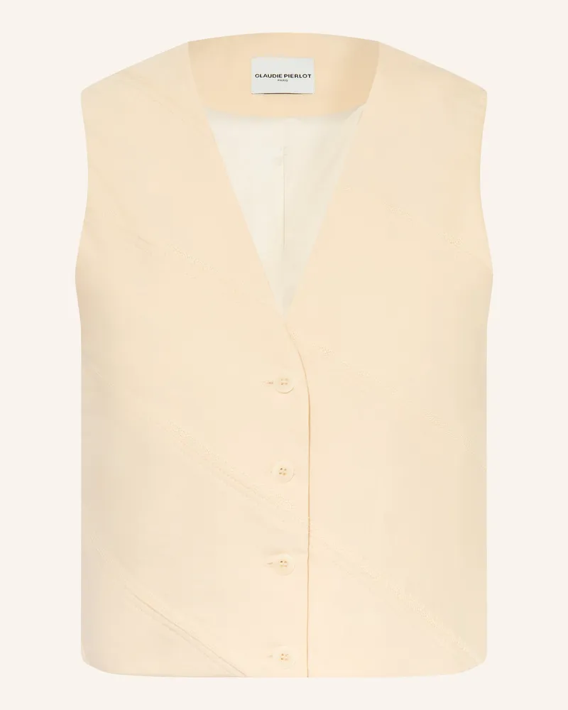 Claudie Pierlot Blazerweste Mit Spitze gelb Creme