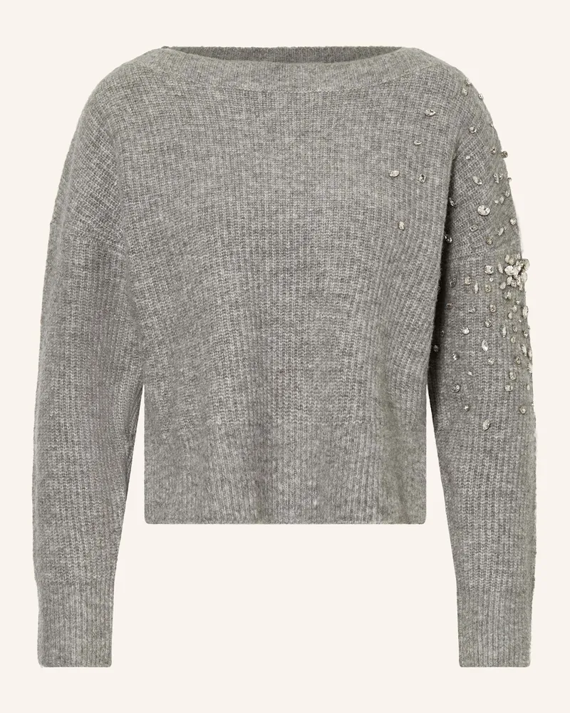Liu Jo Pullover mit Schmucksteinen Grau