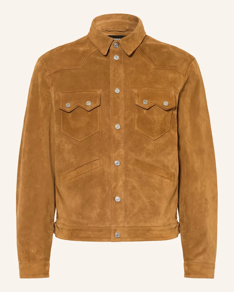 Dsquared2 Lederjacke Cognac