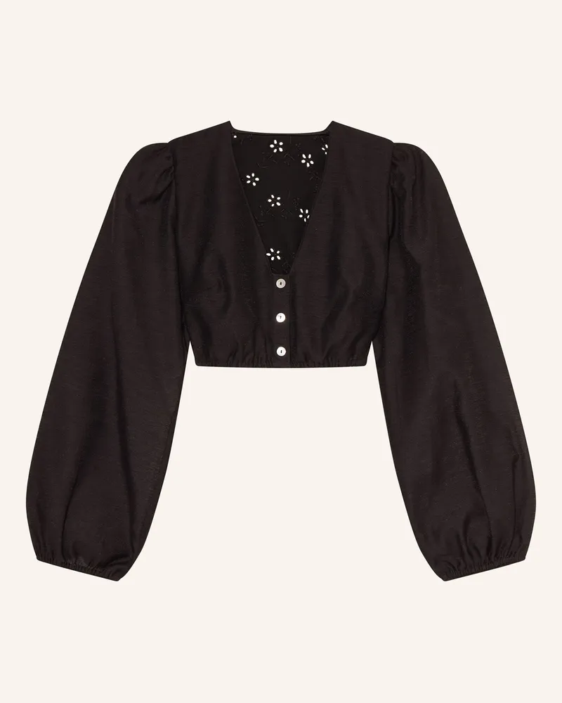 Sportalm Dirndlbluse mit Spitze Schwarz