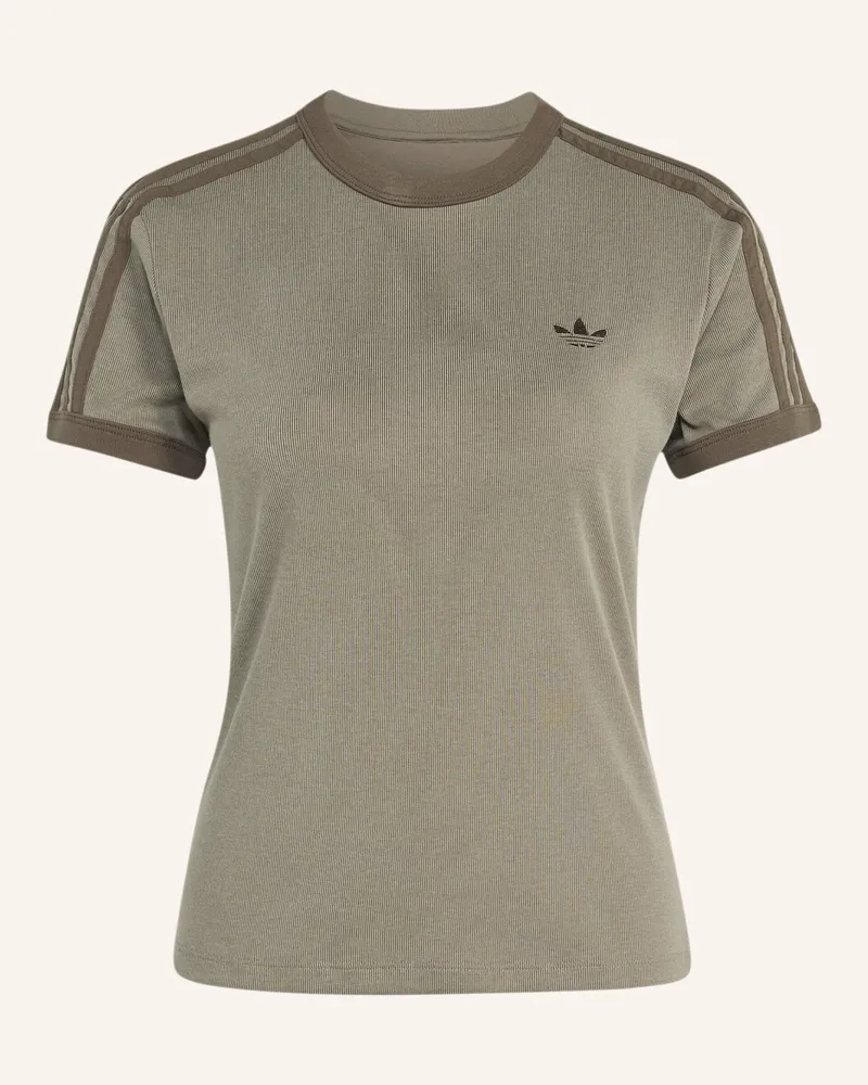 adidas Heather 3-Streifen Cali T-Shirt braun Braun