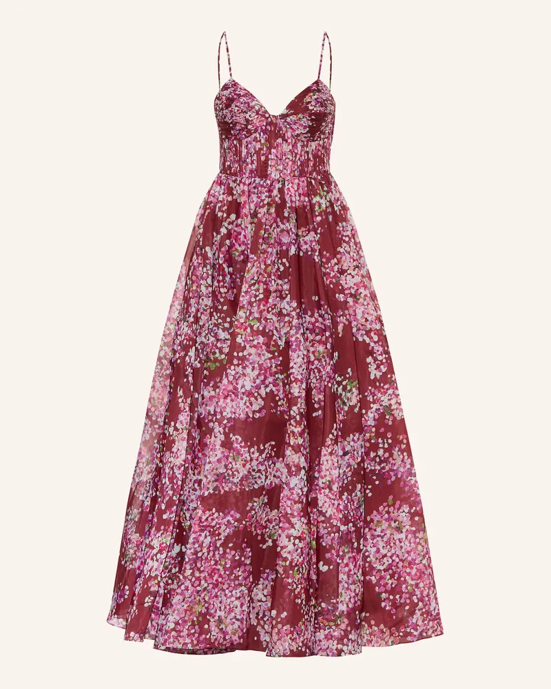 Aje. Kleid mit Plissees Dunkelrot