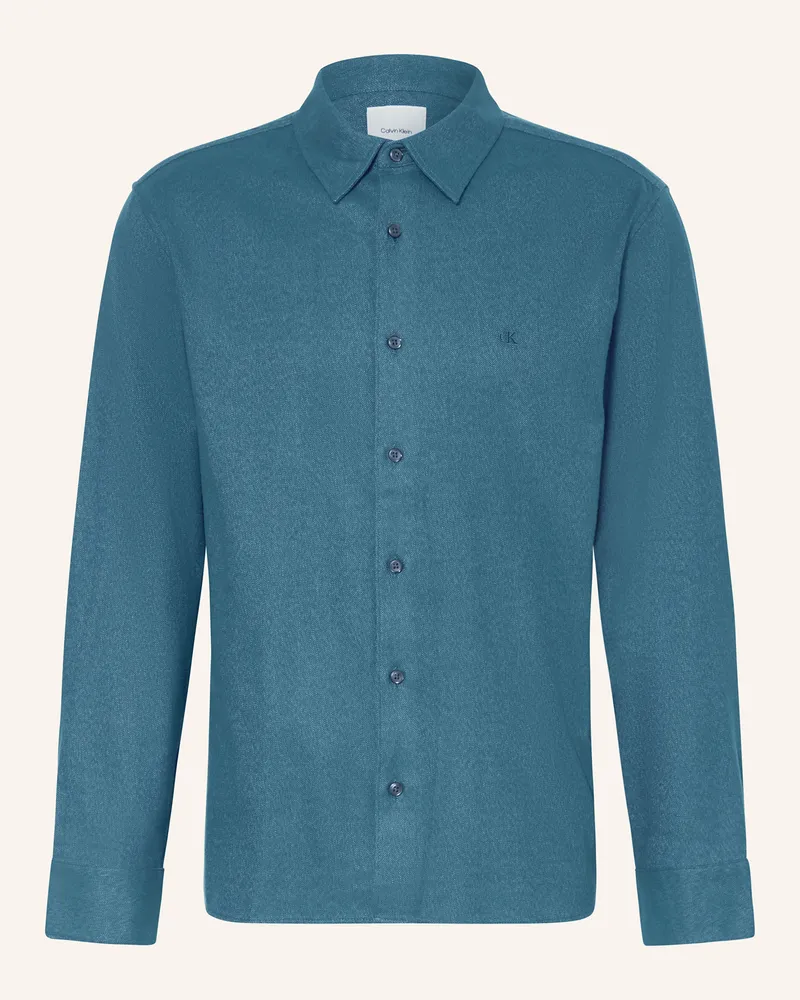 Calvin Klein Flanellhemd Easy Fit Blau