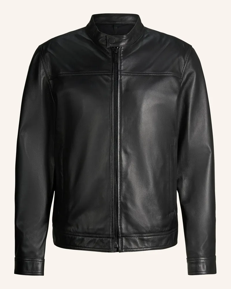 Strellson Lederjacke schwarz Schwarz