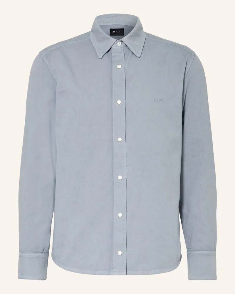 A.P.C. Hemd Comfort Fit blau Blaugrau