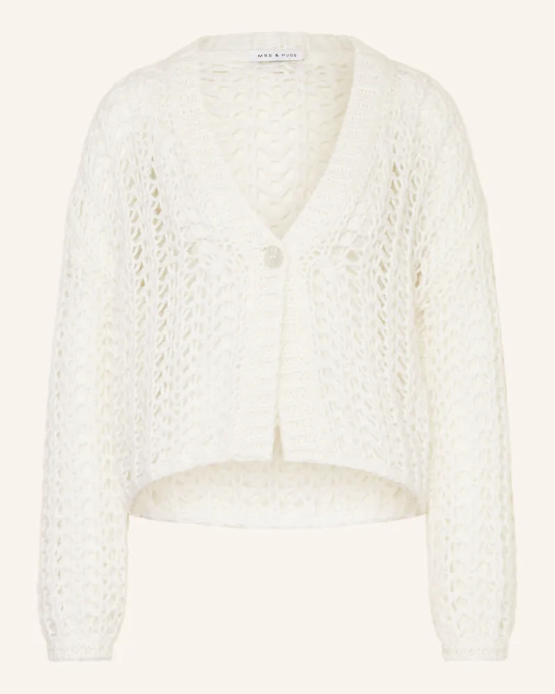 Mrs & HUGS Strickjacke Mit Mohair weiss Ecru