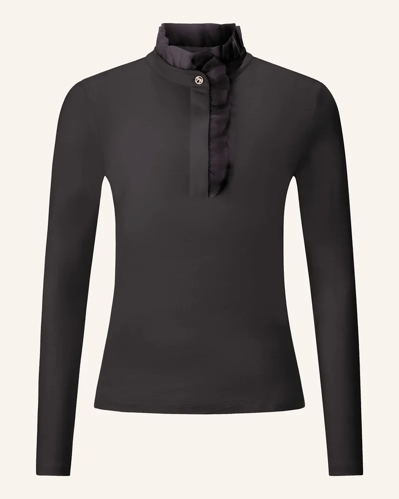 Rich&Royal Longsleeve mit Rüschen Schwarz