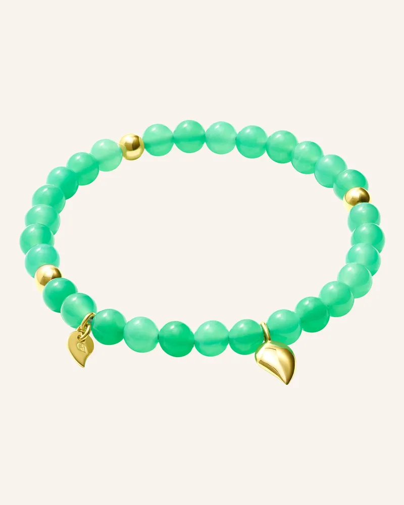 TAMARA COMOLLI Armband BRACELET INDIA CHRYSOPRASE WITH GOLDEN BEADS, ONE ROW 18K Gelbgold Gold