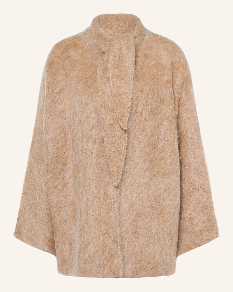 Mrs & HUGS Strickjacke Mit Schluppe Und Mohair beige Beige