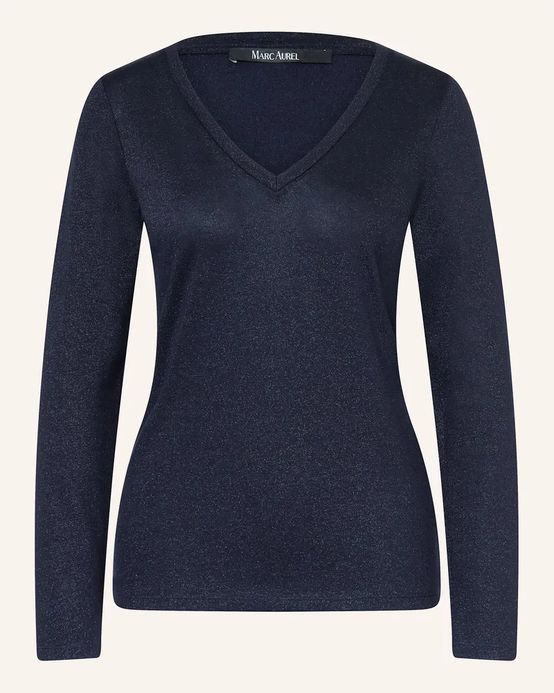 MARC AUREL Longsleeve mit Glitzergarn Dunkelblau
