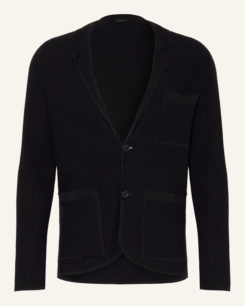 Brioni Stricksakko Regular Fit Dunkelblau