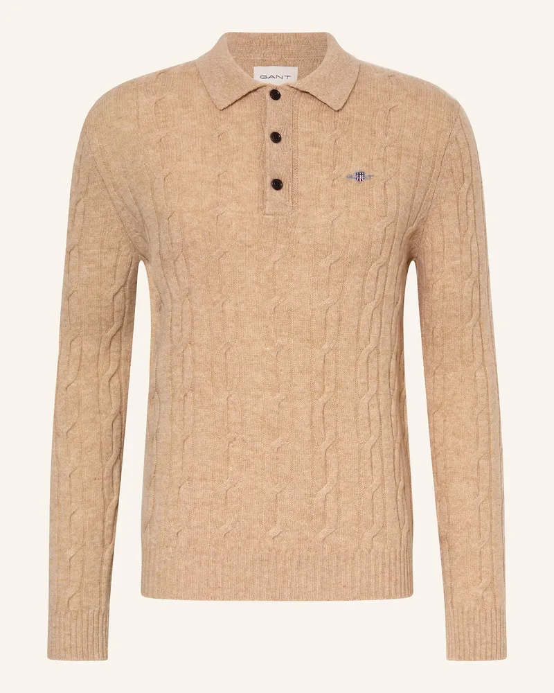 Gant Strick-Poloshirt Beige