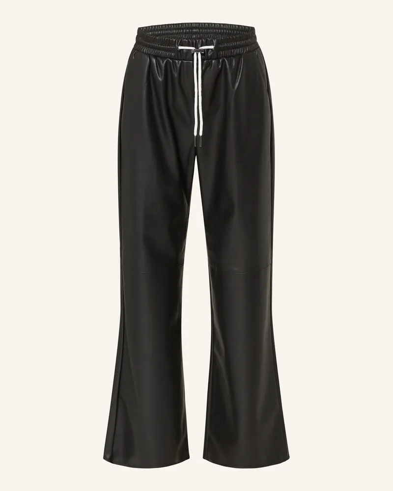 monari Hose in Lederoptik Schwarz