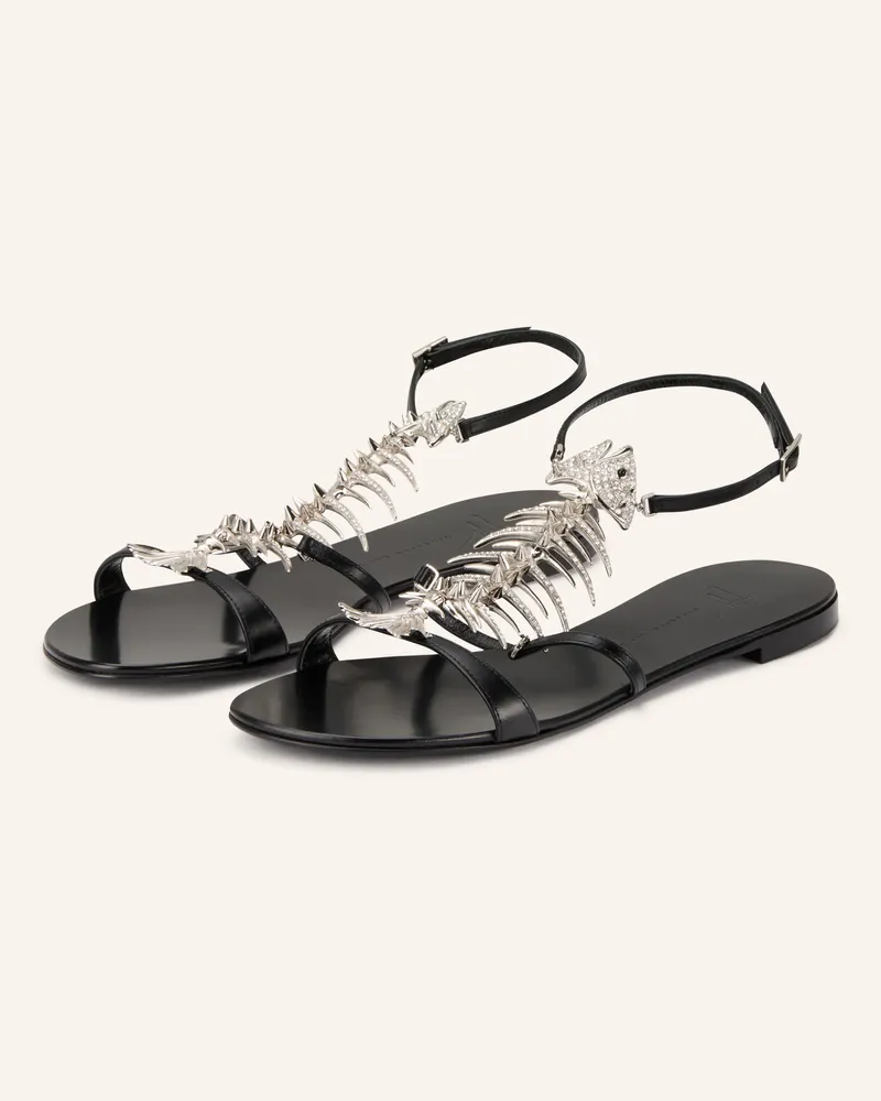 Giuseppe Zanotti Sandalen Muse Mit Schmucksteinen schwarz Schwarz