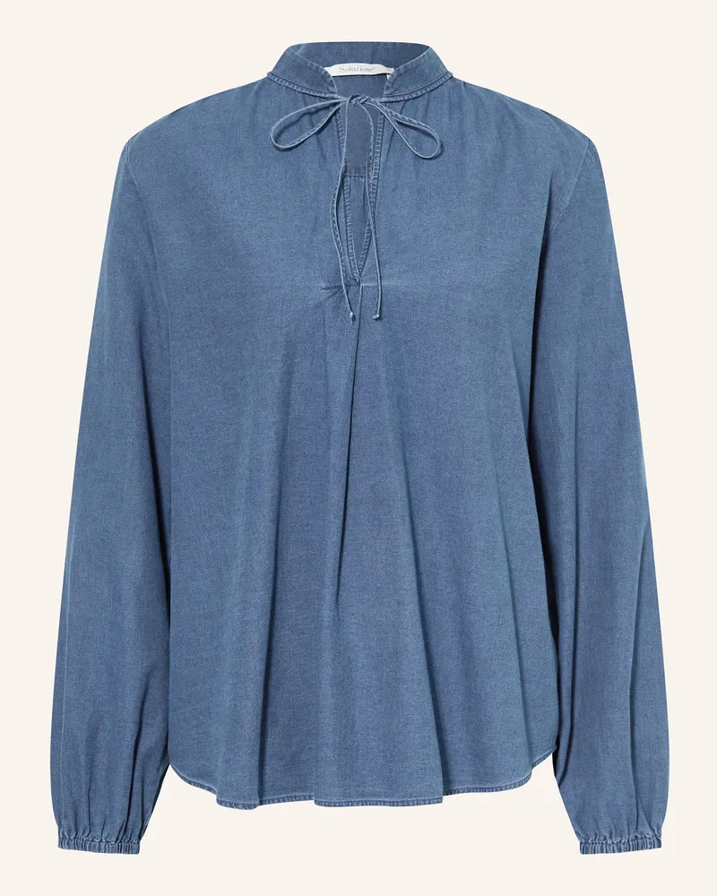 Soluzione Jeans-Blusenshirt Blau