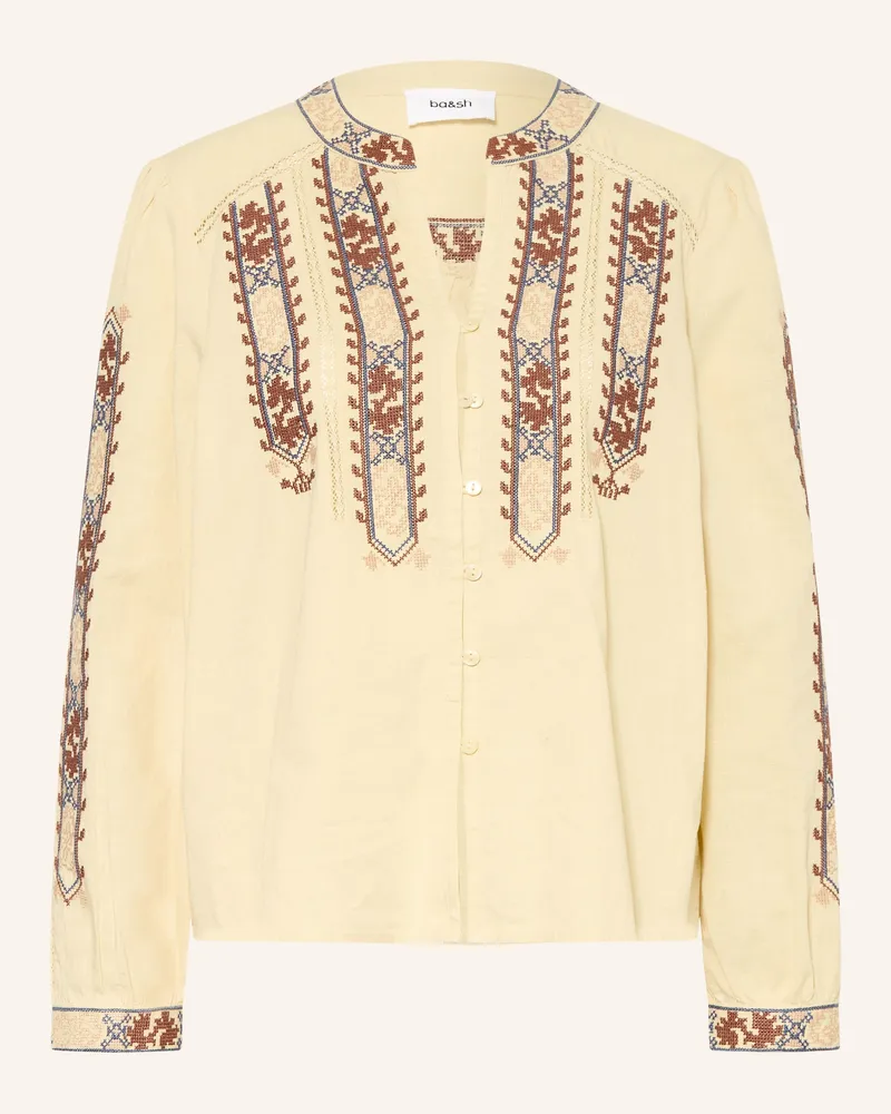 ba&sh Bluse Faustina Mit Spitze beige Creme