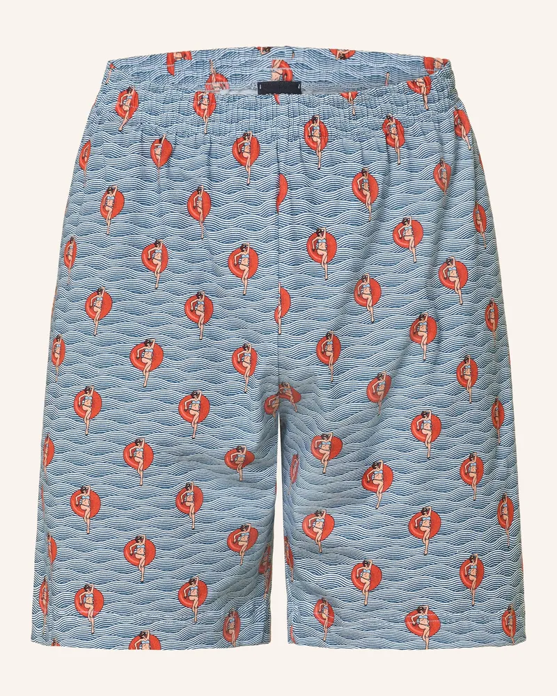 Mey Schlafshorts Serie Wave Swing blau Blau