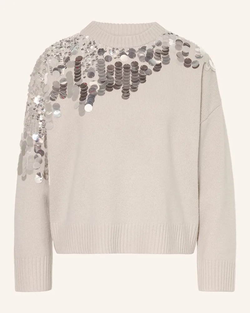 MARELLA Pullover Mllcalcio Mit Pailletten weiss Creme