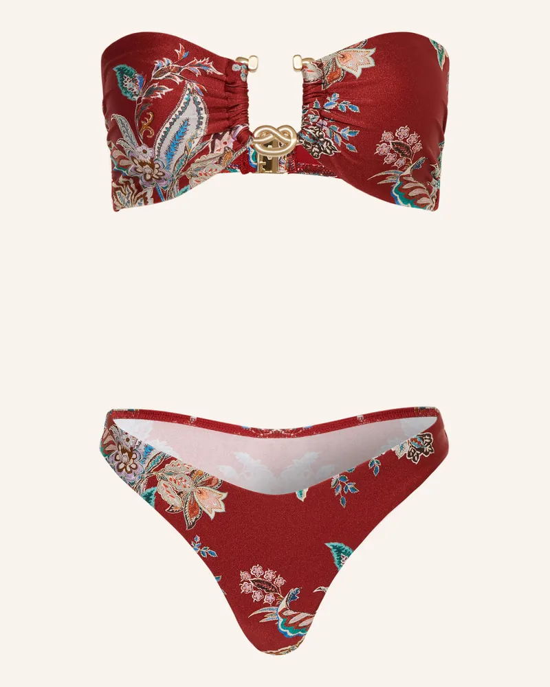 Zimmermann Bandeau-Bikini RHIANNON Dunkelrot