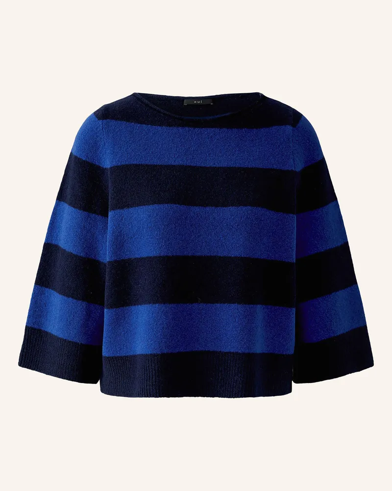 Oui  Pullover Mit 3/4-Arm blau Dunkelblau