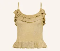 Stricktop Zaria Mit Glitzergarn Und Volants gold