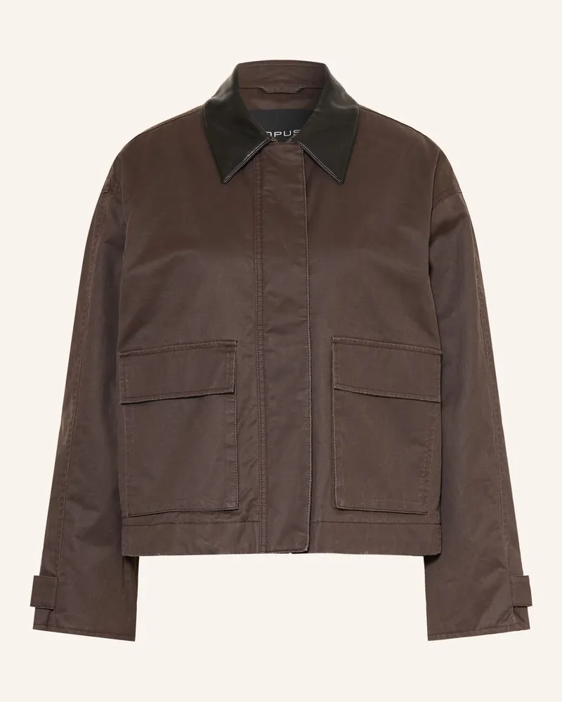 OPUS Kastenjacke Hamina braun Dunkelbraun
