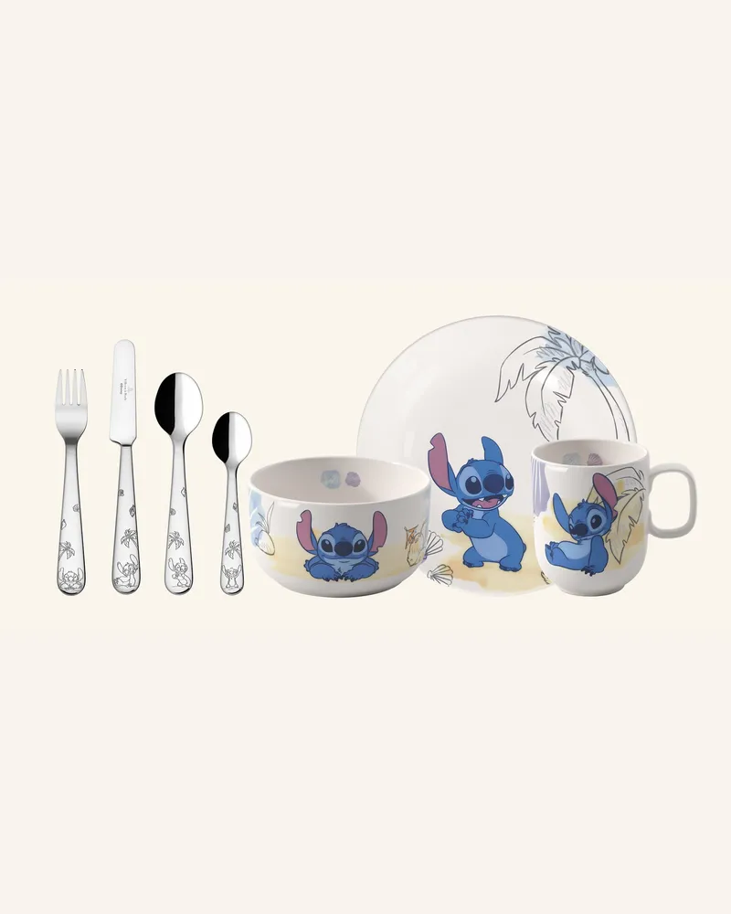 Villeroy & Boch Kindergeschirr Set 7tlg. Disney Stitch weiss Gelb