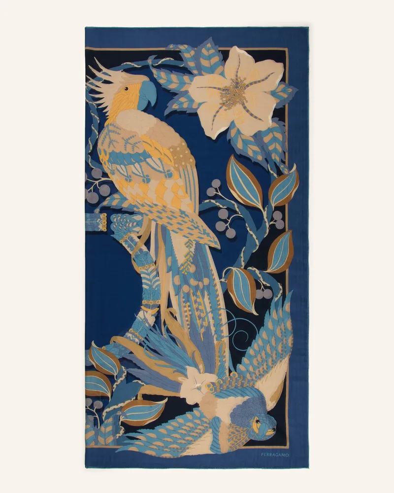 Ferragamo Schal Amazzonia Aus Cashmere blau Dunkelblau