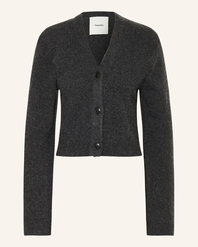 Nanushka Strickjacke RADDIX aus Merinowolle Dunkelgrau