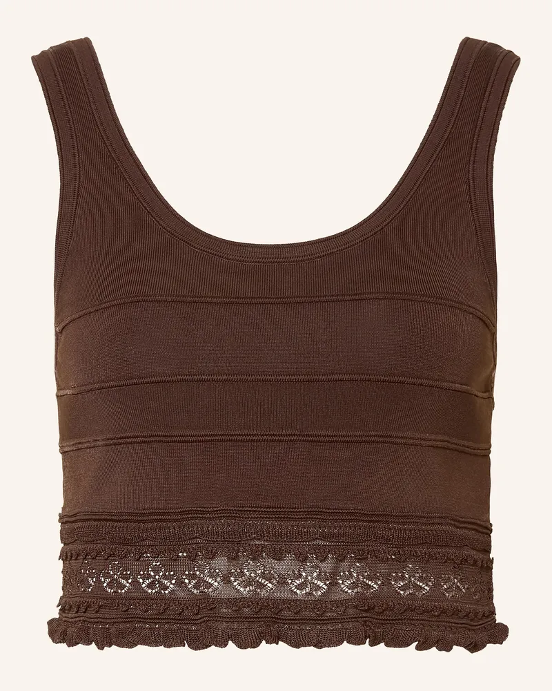 Sandro Stricktop Mit Rüschen braun Dunkelbraun