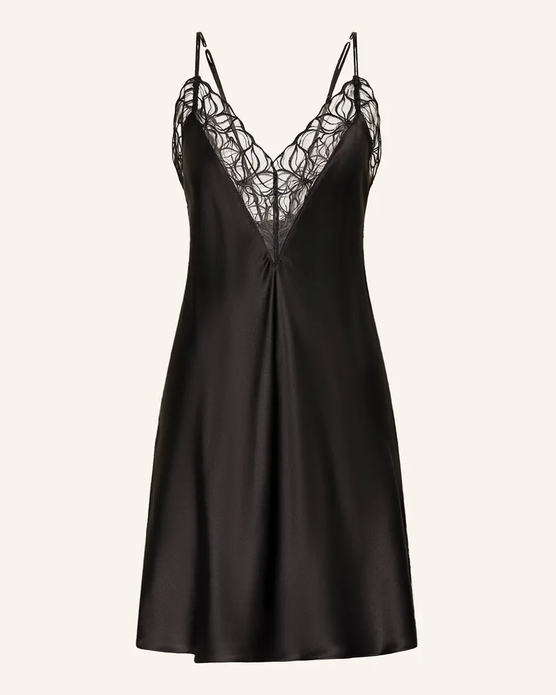 Calvin Klein Negligé Chemise Aus Satin schwarz Schwarz